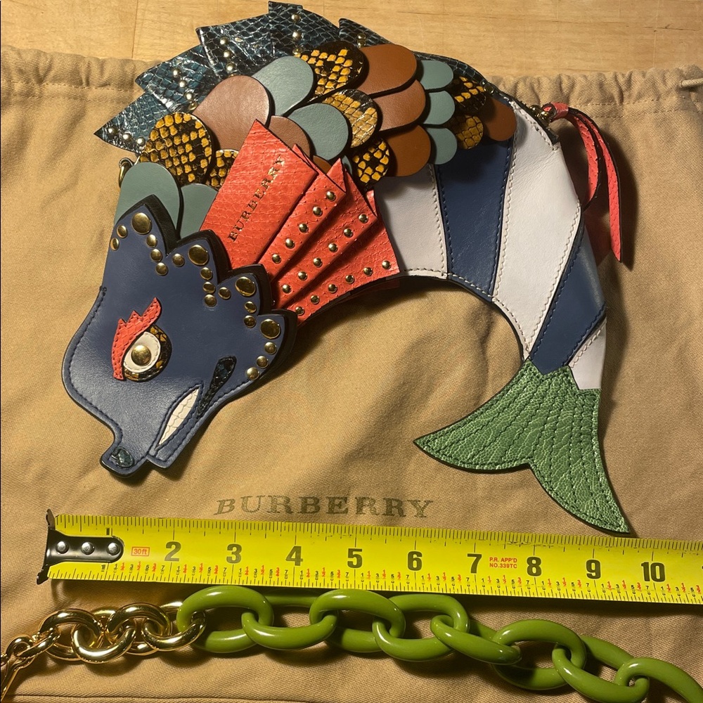 NO TOUCHY SOLD Burberry Beasts Exotic Snakeskin Studs Rivets Fish - Picture 10 of 15